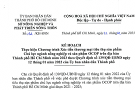 Kế hoạch thực hiện Chương trình OCOP trên địa bàn Thành phố Hồ Chí Minh năm 2023
