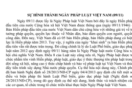 Sự hình thành Ngày Pháp Luật Việt Nam ngay 09 thang 11